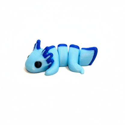 Axolotl (Blue) • Mini 3D Printed Articulated Animal • Flexi Animals • Pocket Pets • Pocket Pals • Desk Pets [#29]*