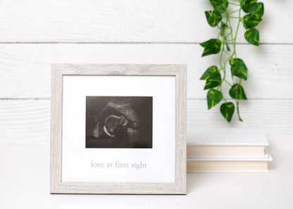 Love at First Sight Sonogram Photo Frame, Rustic Distressed