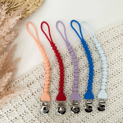 Sweetie Strap™ Silicone One-Piece Pacifier Clips: Sky Beaded