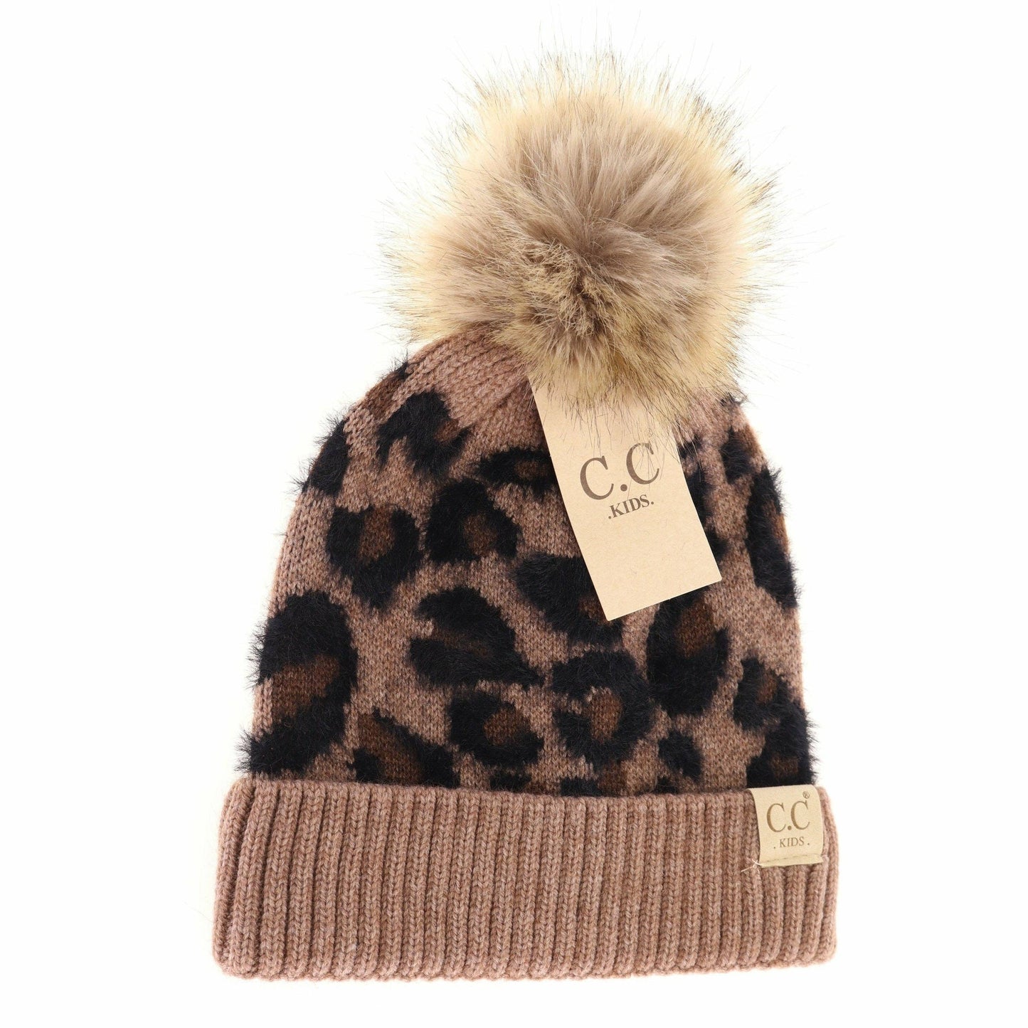 Kids Leopard Pom C.C Beanie for Children