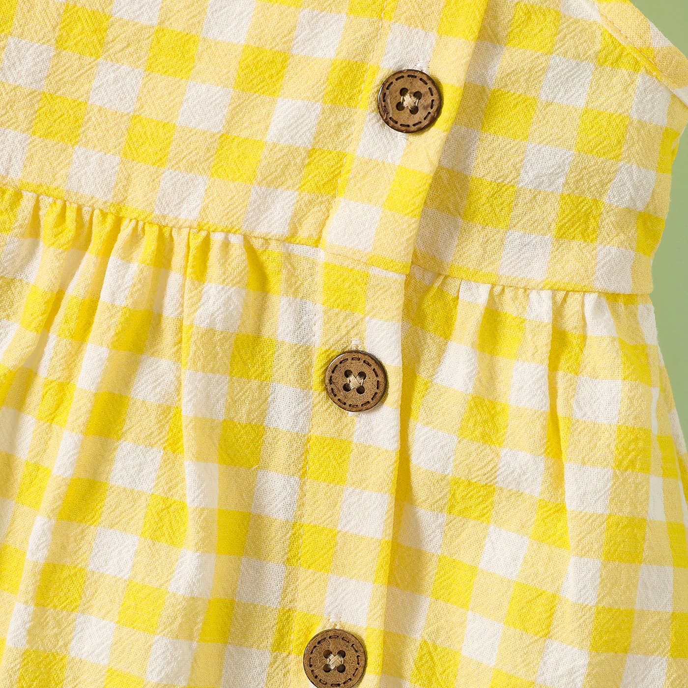 Baby Girl Gingham or Allover Lemon Button Dress