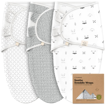3pk Soothe Baby Swaddles, Sleep Sack for Newborns: Nordic/Large