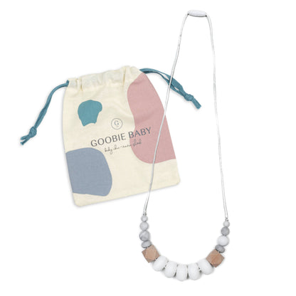 Harper Teething Necklace - White/Marble