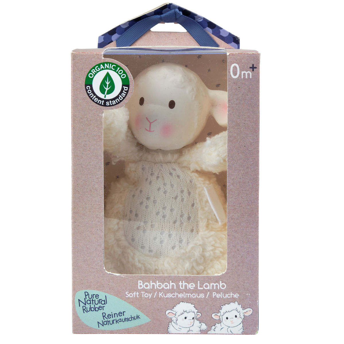 Bahbah the Lamb Baby Soft Toy w/ Natural Rubber Teether Head