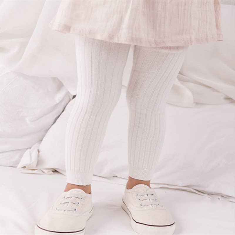 Baby Multi Color Solid Ribbed Tights Leggings