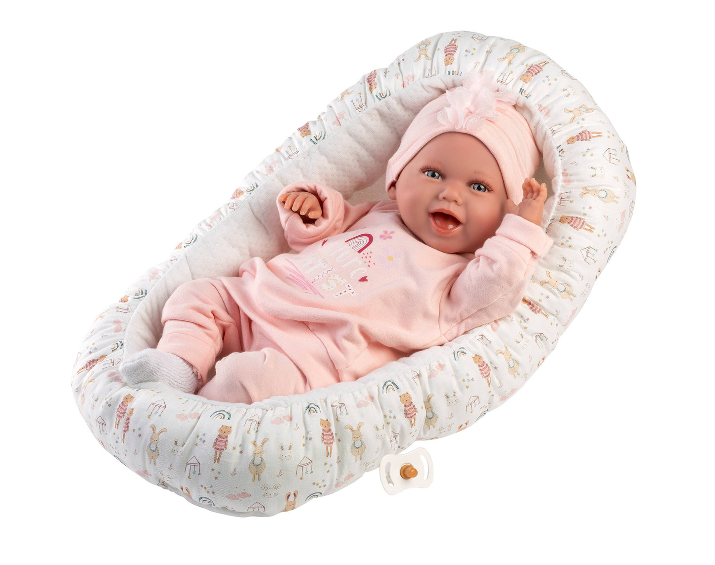 16.5" Articulated Newborn Doll Mimi with Bed Cushion