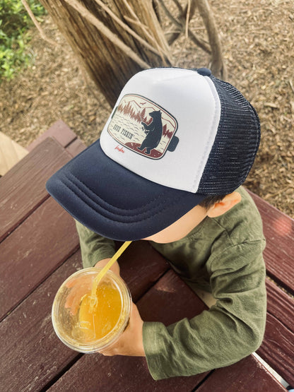 Gone Fishin Navy Trucker Hat