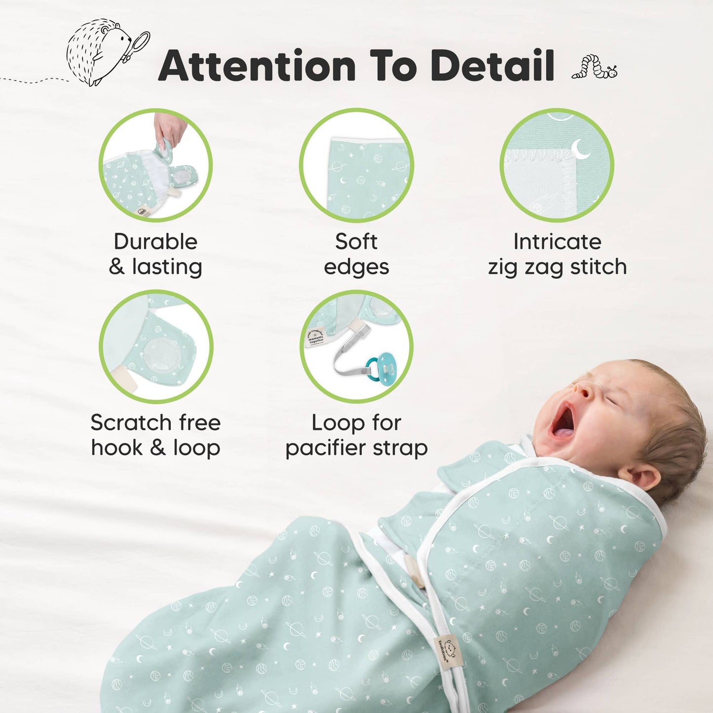 3pk Soothe Baby Swaddles 0-3 Months, Sleep Sack for Newborns
