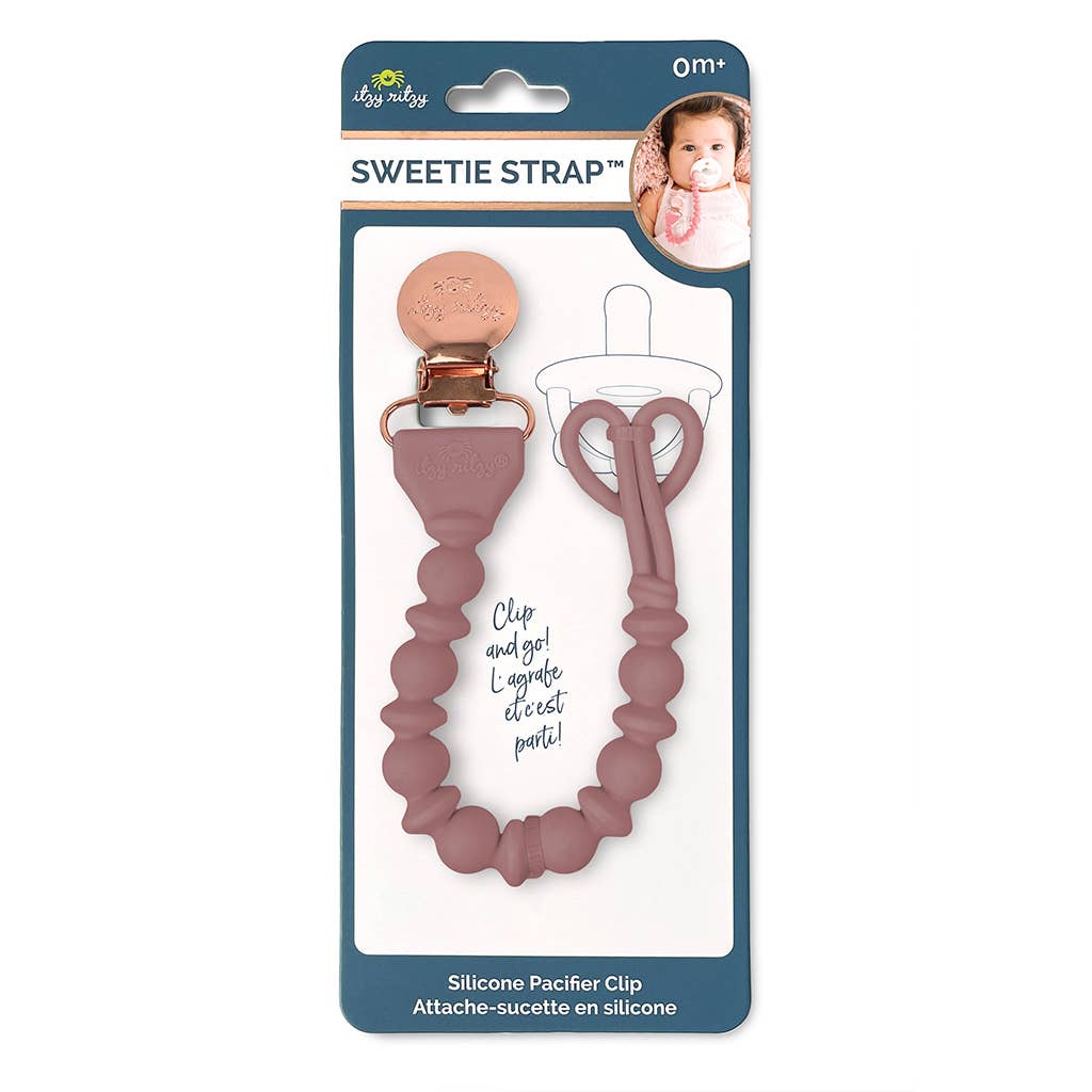 Sweetie Strap™ Silicone One-Piece Pacifier Clips: Buttercream