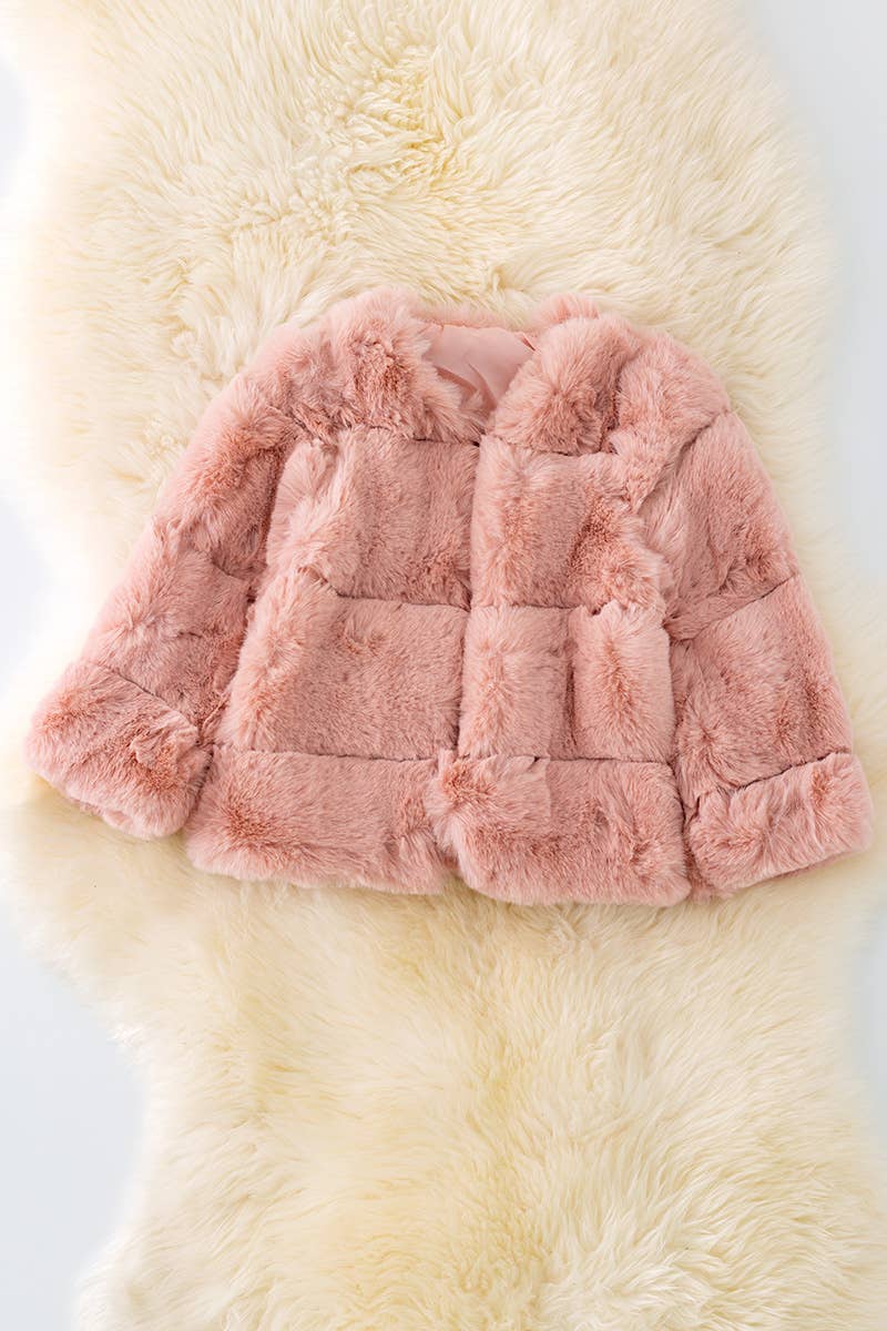 Dusty Pink Furr Puffy Jacket