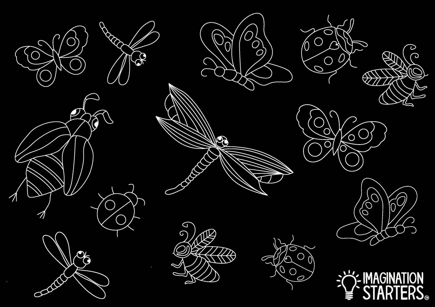 Chalkboard Bugs Placemat 12x17