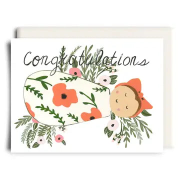 Congratulations Baby Girl Greeting Card