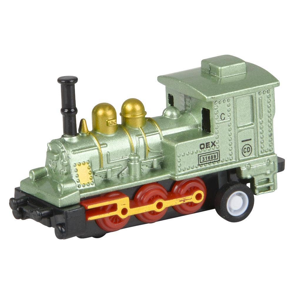 2" Diecast Pull Back Mini Locomotive Train Set