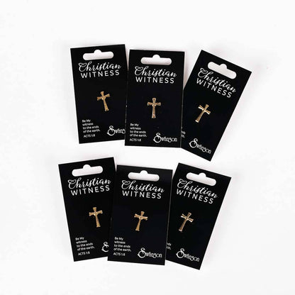 Lapel Pin Flared Cross Gold