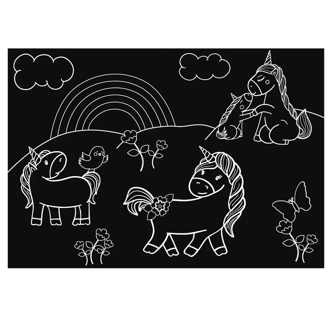 Coloring Placemat Unicorn Family 12x17