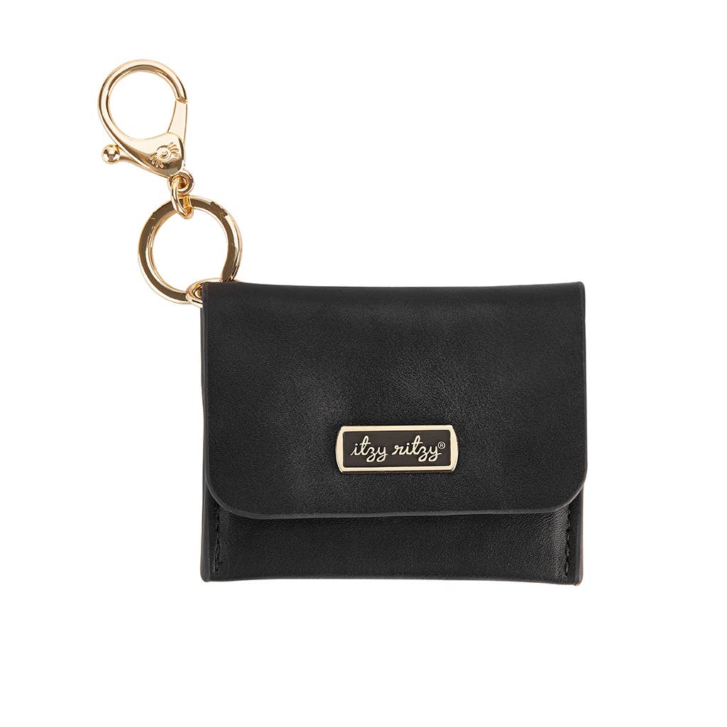 Black Itzy Mini Wallet™ Card Holder & Key Chain Charm