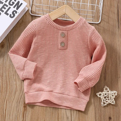 White or Apricot Knitted Long-sleeve Top