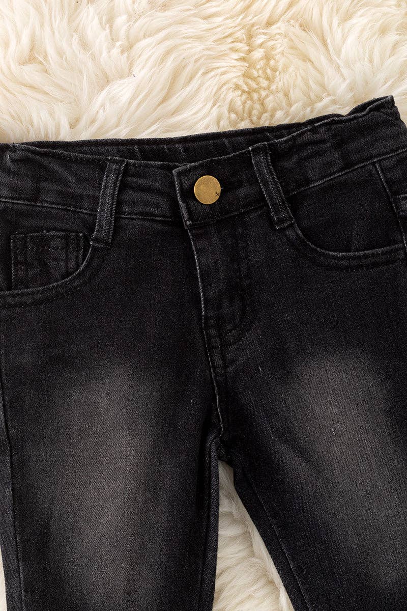 Western Black Double Layer Bell Pants