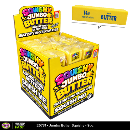 Fun Doh 10" JUMBO Butter Squishy Slow Rise Toy - 9/Display