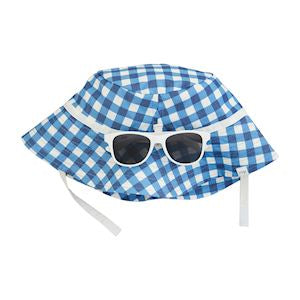 Gingham Hat & Sunglasses Set