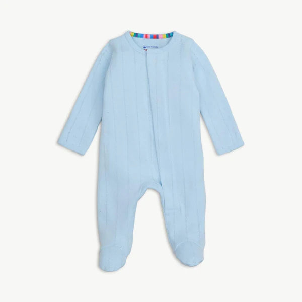 Love Lines Blue Pointelle Magnetic Footie