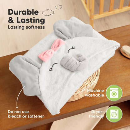Playpals Hooded Baby Bath Towels for Newborn-Ella