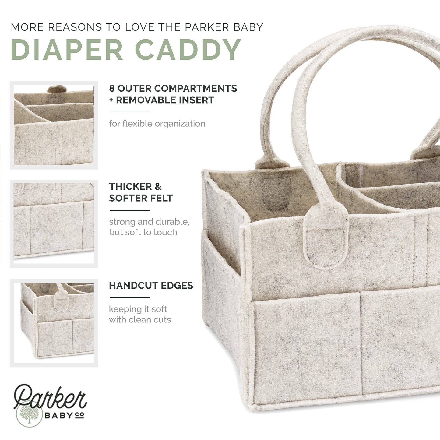 Diaper Caddy in White: Large (16 x 10 x 7")