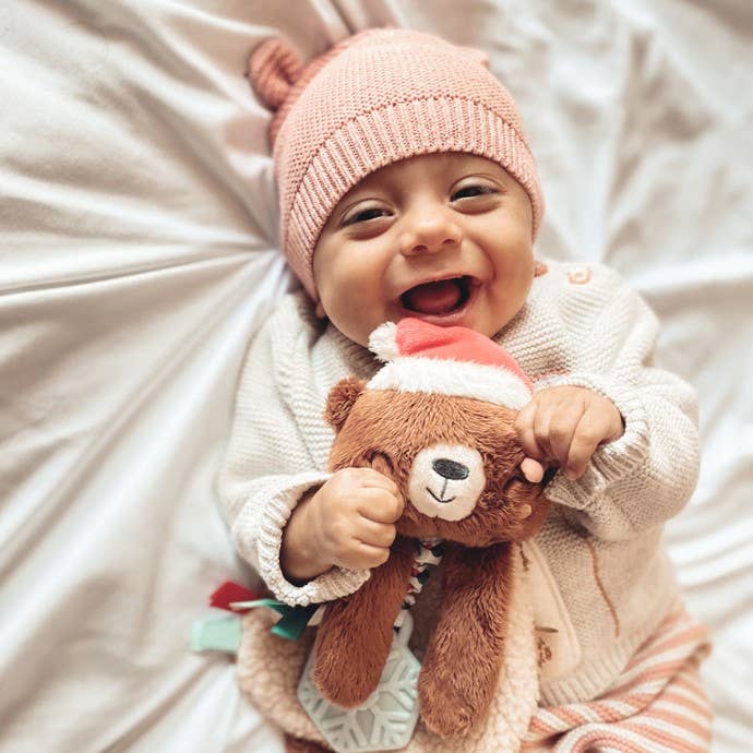 Holiday Itzy Lovey™ Plush + Teether Toy: Bear