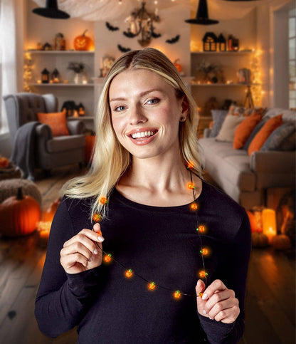 Spooky LITES! Flashing Pumpkin Necklace