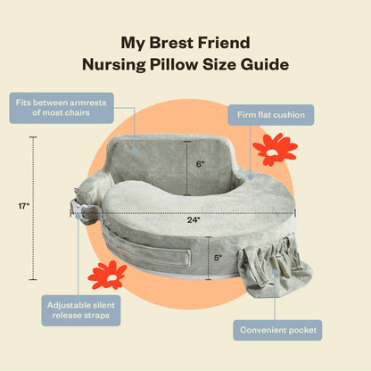 Super Deluxe Oat Nursing Pillow with 100% Organic Cotton Cover