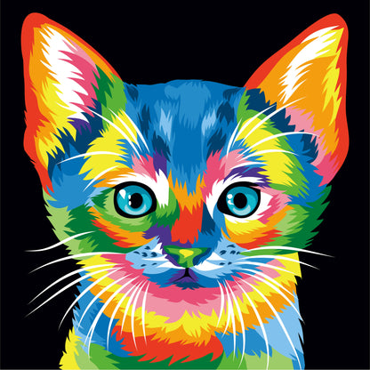 Colorful Kitten - Pop Art Wall Decor - Graduation Paint by Numbers Kit