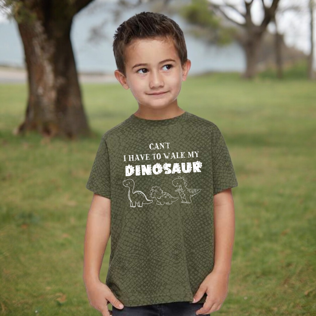 Can't I Have To Walk My Dinosaur Toddler Tee