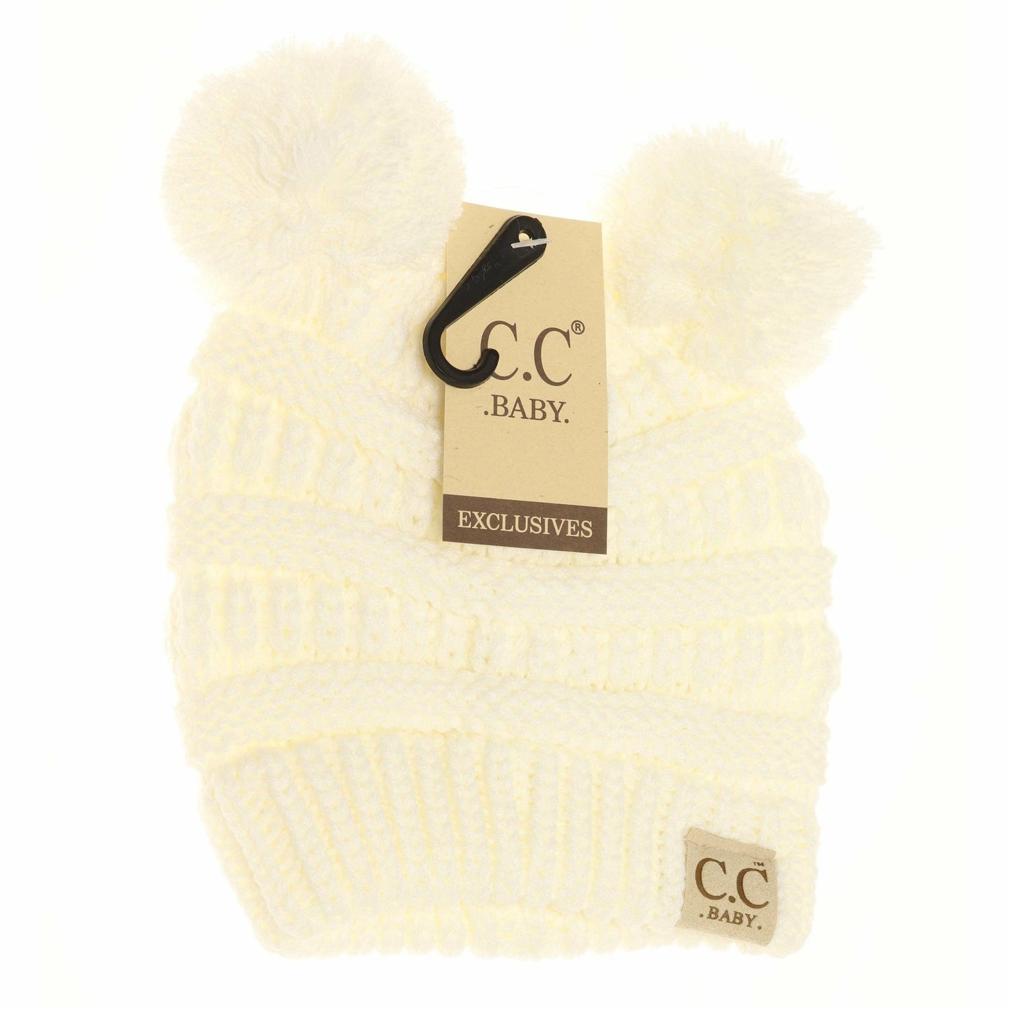 BABY Solid Double Pom CC Beanie