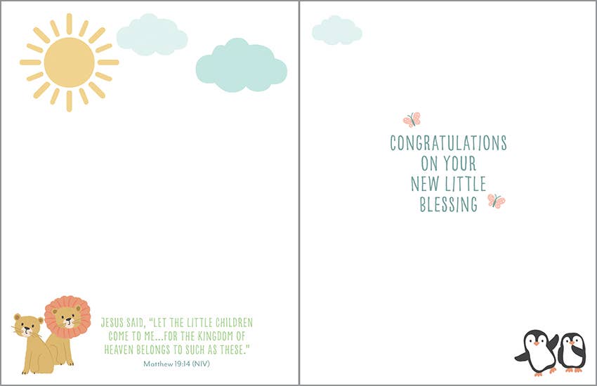 With Scripture Baby Greeting Card - Ark & Animals