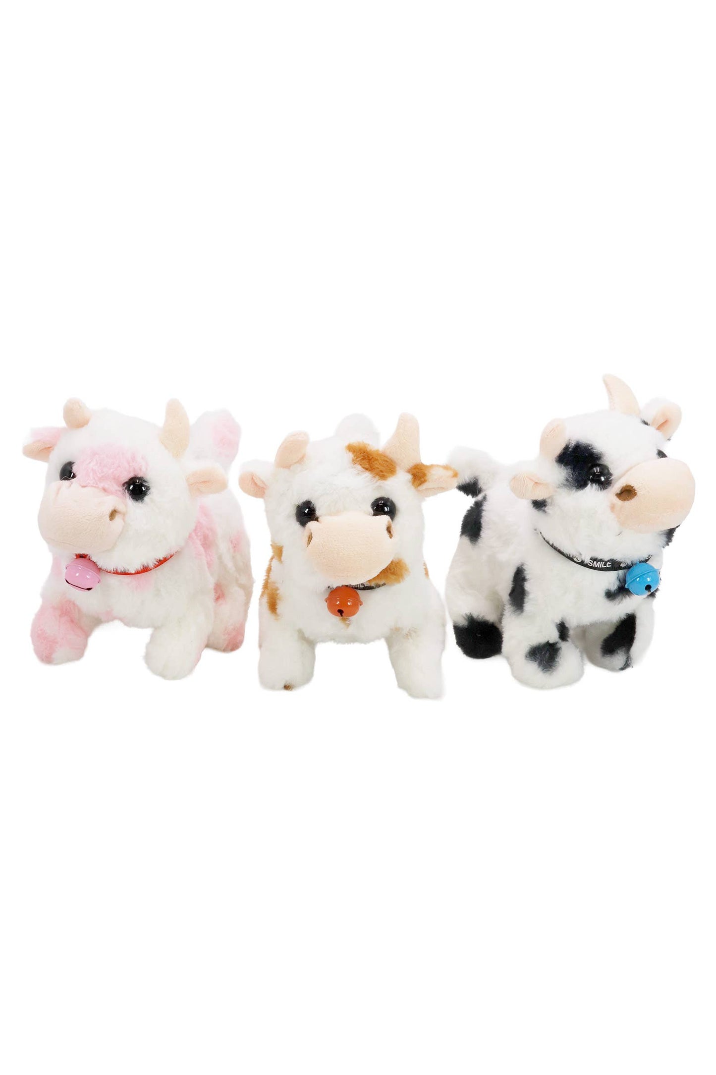 Fuzzy Soft Walking Baby Cow Sound Toy - 12 Pcs