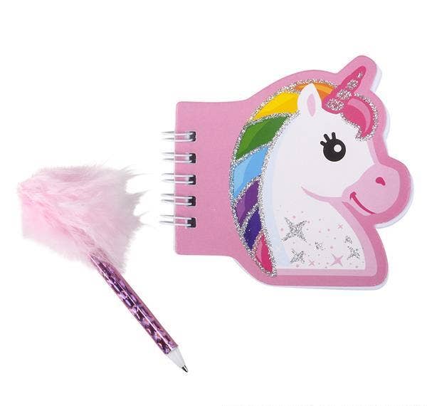 3.5" UNICORN NOTEBOOK WITH FEATHER PEN