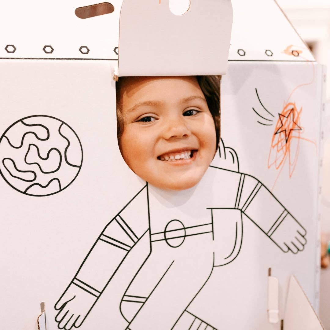 The Rocket Box Coloring Cardboard Playhouse Toy for Kids