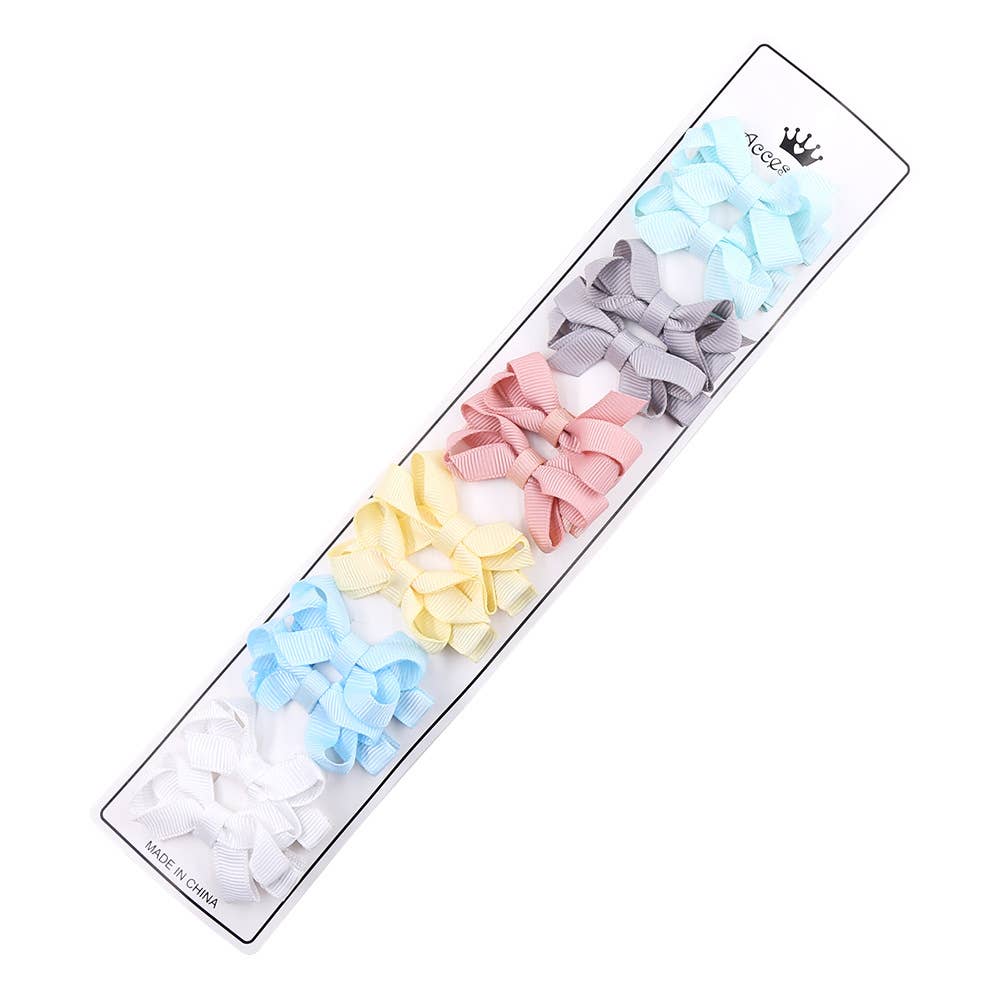 12-pack Bow Knot Decor Hair Clip for Girls (Multi-Color)