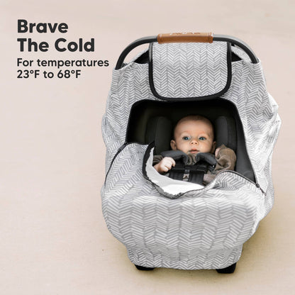 KeaBabies Warmzy Baby Carseat Cover (Herringbone)