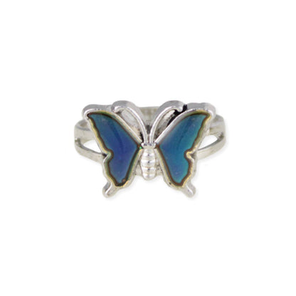Retro Vibes Silver Butterfly Mood Ring