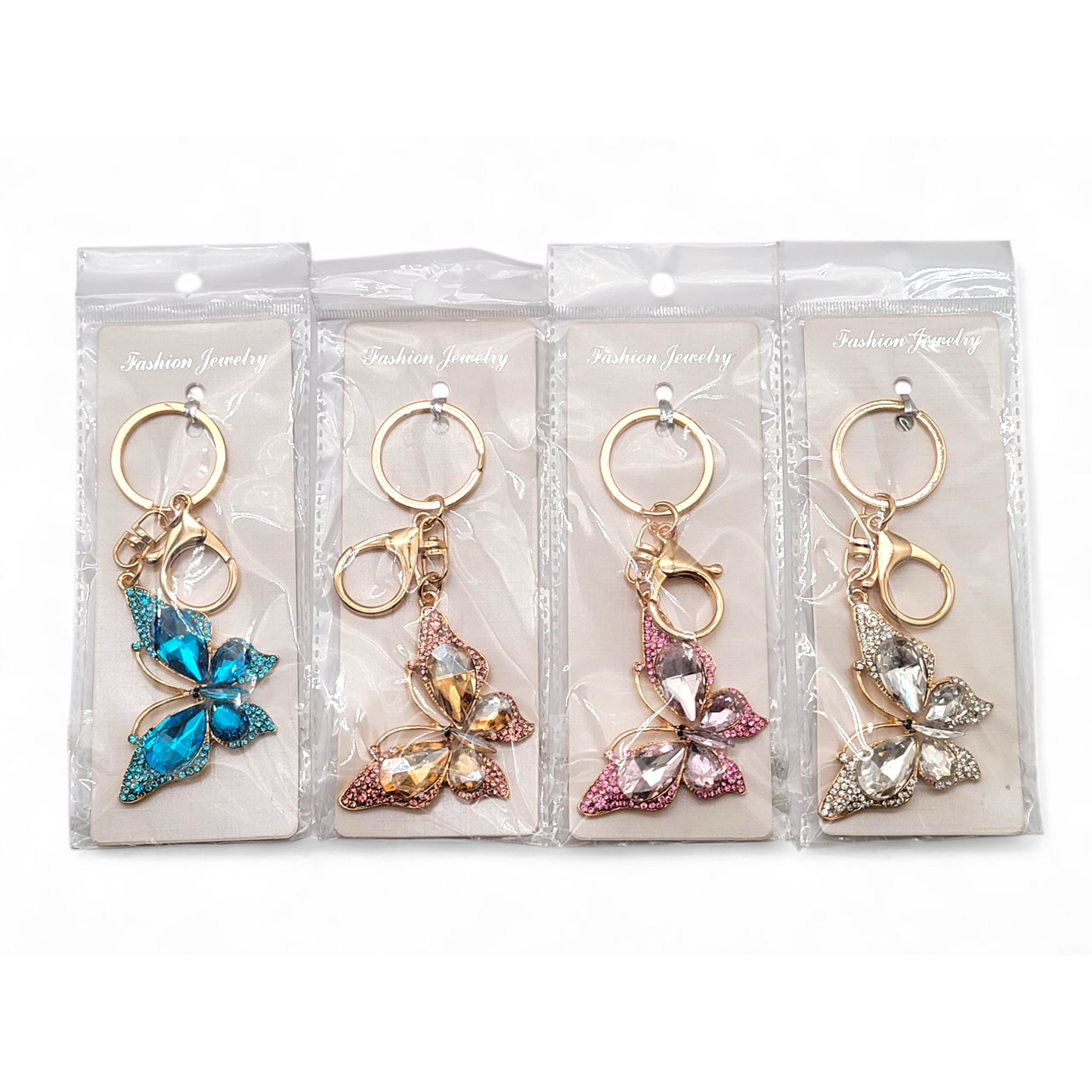Butterfly Crystal Keychain – 4 Assorted Colors