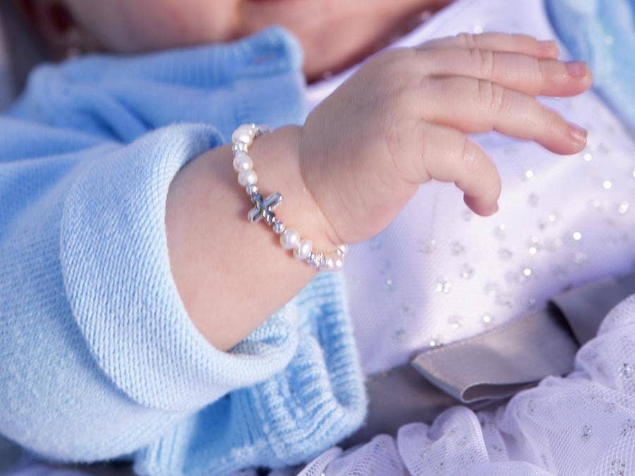 Kids Sterling Silver Cross Bracelet Baptism & Communion Gift