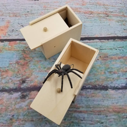 Scared Spider Wooden Box Scarysurprise Trick Toy