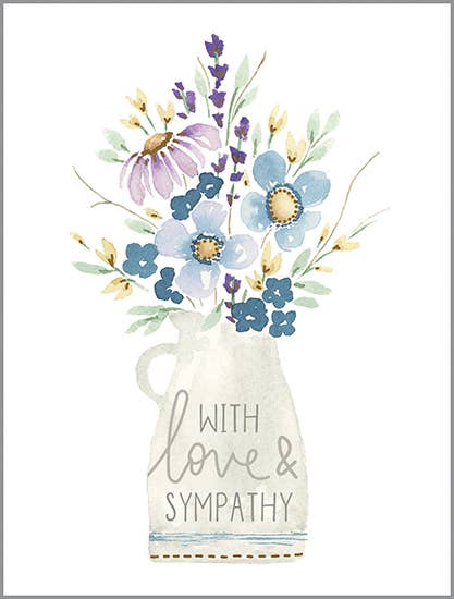 Sympathy Card - Pitcher of Flowers