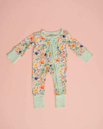 Alaya Bamboo Ruffle Convertible Footie