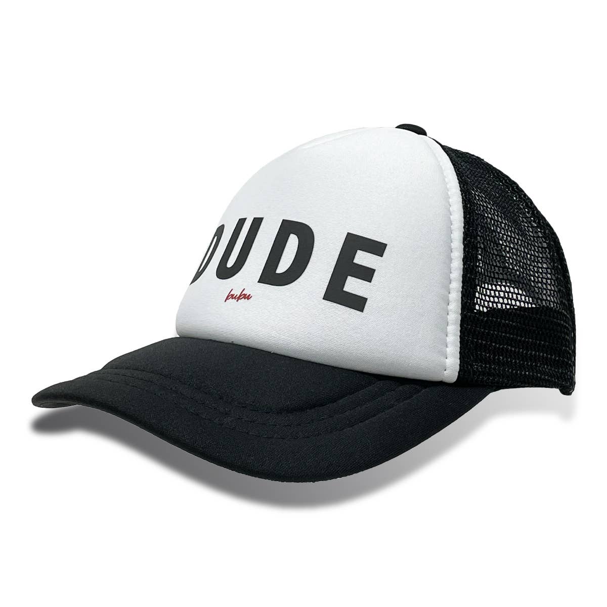 Dude White/Black Trucker Hat