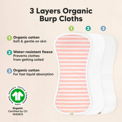 KeaBabies 5-Pack Urban Burp Cloths- Sweet Charm