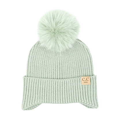 KIDS Ear Flap Double Pom C.C Beanie KDHTC0078