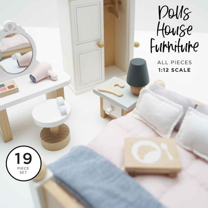 Wooden Dolls House Bedroom