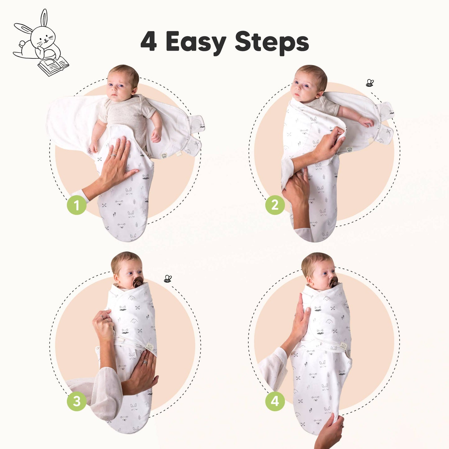 3pk Soothe Baby Swaddles, Sleep Sack for Newborns: Nordic/Large